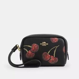 Coach Small Pouch Wrislet With Cherry Print